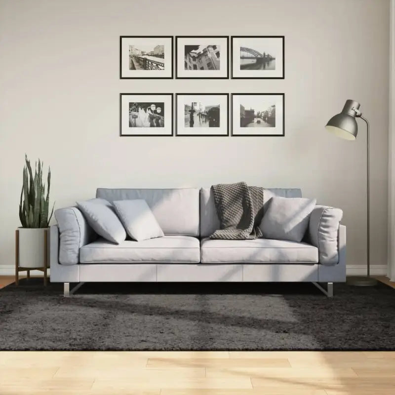Zacht vloerkleed van polyester getest op schadelijke stoffen - Antraciet / 160 x 230 cm - Vloerkleden
