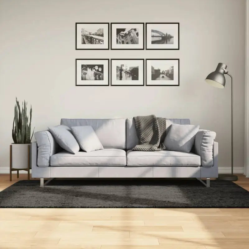 Zacht vloerkleed van polyester getest op schadelijke stoffen - Antraciet / 100 x 200 cm - Vloerkleden