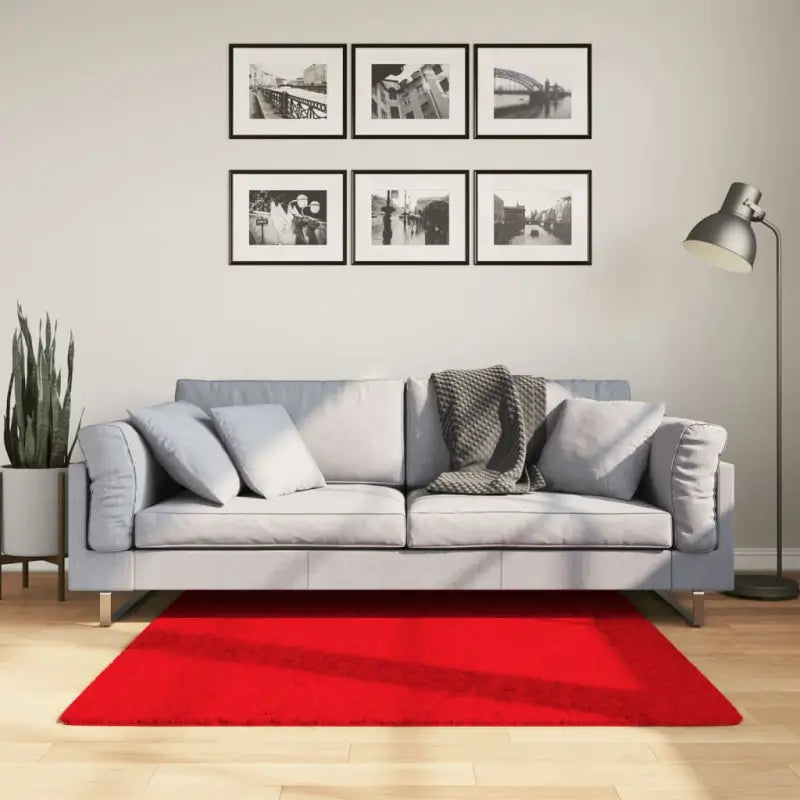 Zacht vloerkleed van polyester met STANDARD 100 op schadelijke stoffen - Rood / 120 x 120 cm - Vloerkleden