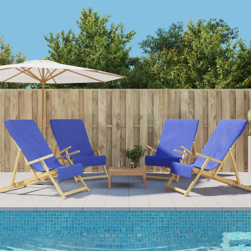 Zachte en comfortabele strandhanddoek voor strand en vakantie - Blauw / 60 x 135 cm / 4 - Strandlakens