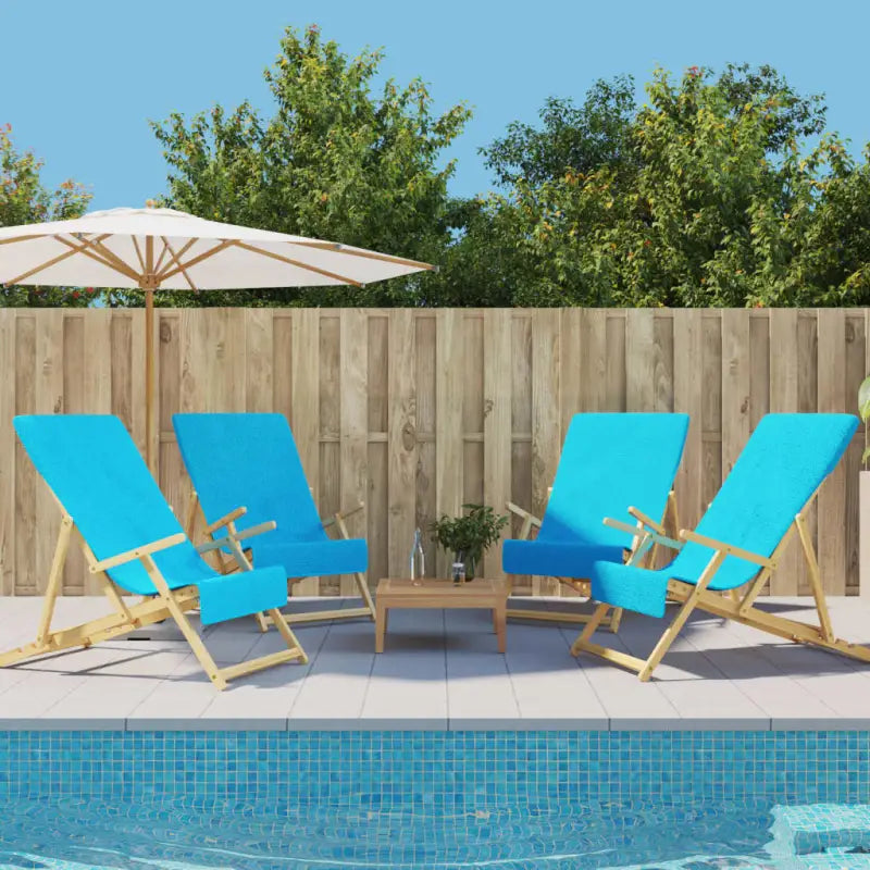 Zachte en comfortabele strandhanddoek voor strand en vakantie - Turquoise / 60 x 135 cm / 4 - Strandlakens