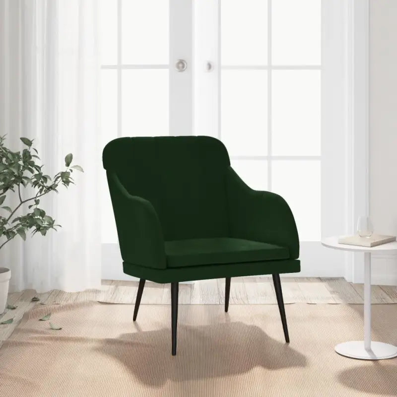 Zachte fluwelen fauteuil voor ultiem ontspanning na een drukke dag - Donkergroen / 1 - Fauteuils & Relaxfauteuils