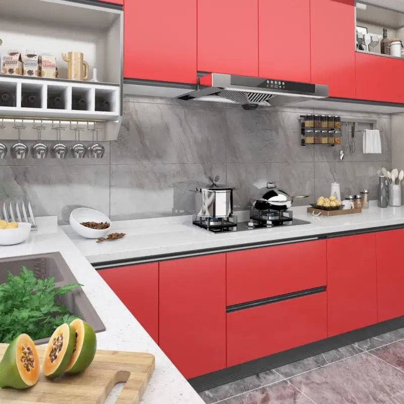 Zelfklevende meubelfolie voor een frisse look in je interieur - Rood / 1 - Ruitenfolie