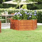 Zeshoekige cortenstalen plantenbak voor tuin en balkon - 129 x 129 x 45 cm / 1 - Bloempotten & plantenbakken