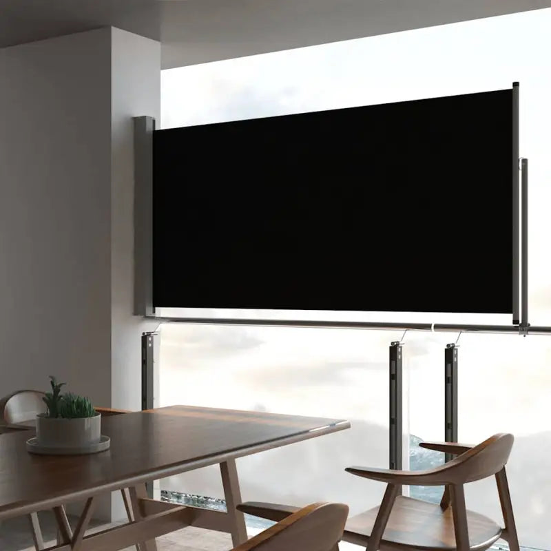 Zijdescherm voor terras en balkon met zon- en windbescherming - Zwart / 120 x 300 cm / 1 - Parasols en zonneschermen