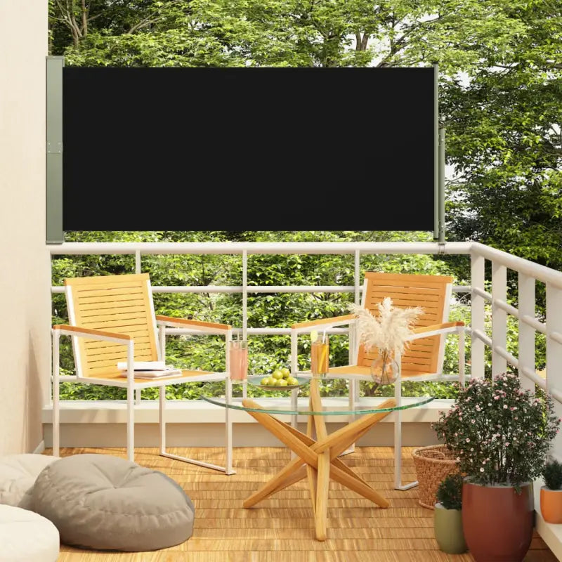 Zijscherm voor terras en balkon voor privacy en bescherming - Zwart / 140 x 300 cm / 1 - Parasols en zonneschermen