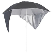 Zilverkleurige coating strandparasol met stalen frame voor UV-bescherming - Parasols en zonneschermen
