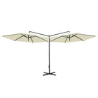Zorg ervoor dat je beschutting hebt met deze dubbele parasol met stevige stalen paal - Parasols en zonneschermen