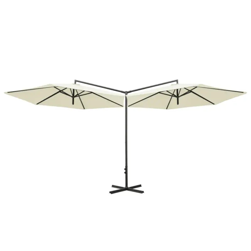 Zorg ervoor dat je beschutting hebt met deze dubbele parasol met stevige stalen paal - Parasols en zonneschermen