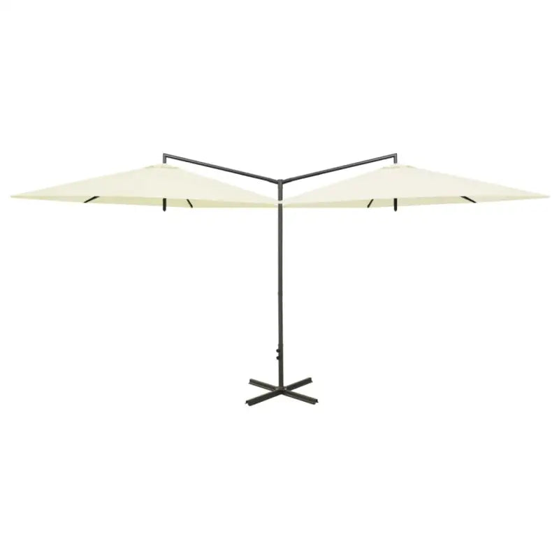 Zorg ervoor dat je beschutting hebt met deze dubbele parasol met stevige stalen paal - Parasols en zonneschermen