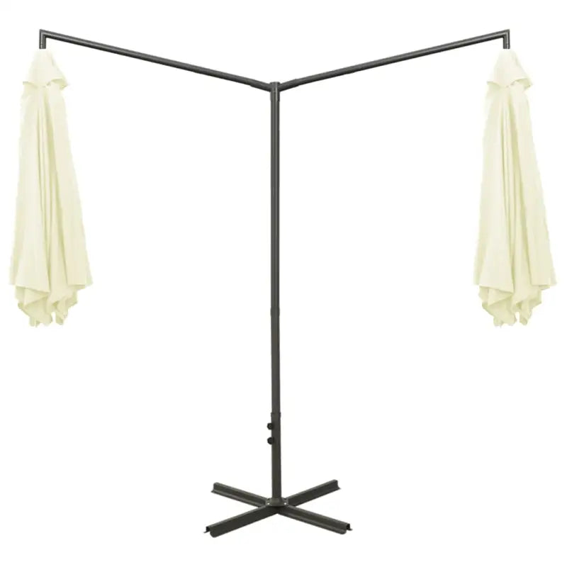 Zorg ervoor dat je beschutting hebt met deze dubbele parasol met stevige stalen paal - Parasols en zonneschermen