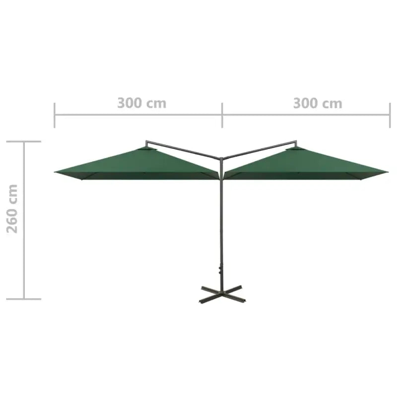 Zorg ervoor dat je schaduw hebt met een dubbele parasol met stevige stalen paal - Parasols en zonneschermen