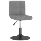 Zwart gepoedercoate draaibare eetkamerstoelen met fluweel bekleding - Lichtgrijs / 1 - Eetkamerstoelen