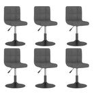 Zwart gepoedercoate draaibare eetkamerstoelen met fluweel bekleding - Donkergrijs / 6 - Eetkamerstoelen