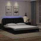 Zwart Liedbed met LED-verlichting en multiplex lattenbodem - Zwart / 180 x 200 cm - Bedden & bedframes