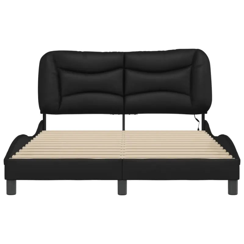 Zwart Liedbed met LED-verlichting en multiplex lattenbodem - Bedden & bedframes