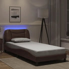 Zwart Liedbed met LED-verlichting en multiplex lattenbodem - Bruin / 90 x 200 cm - Bedden & bedframes