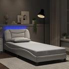 Zwart Liedbed met LED-verlichting en multiplex lattenbodem - Wit / 90 x 200 cm - Bedden & bedframes