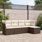 Zwart loungeset met gepoedercoat staal en waterdichte tas voor buitengebruik - Bruin en crème / Zonder tafel - Tuinsets