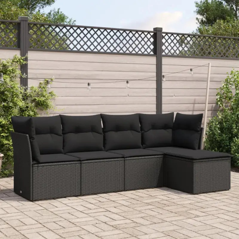 Zwart loungeset met gepoedercoat staal en waterdichte tas voor buitengebruik - Zwart / Zonder tafel - Tuinsets