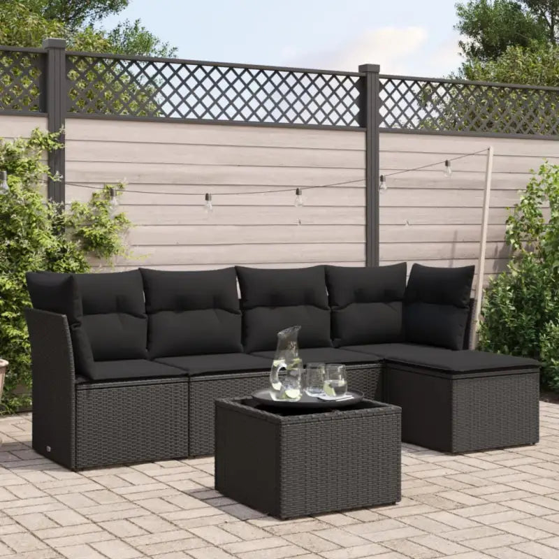 Zwart loungeset met gepoedercoat staal en waterdichte tas voor buitengebruik - Zwart / Met tafel - Tuinsets