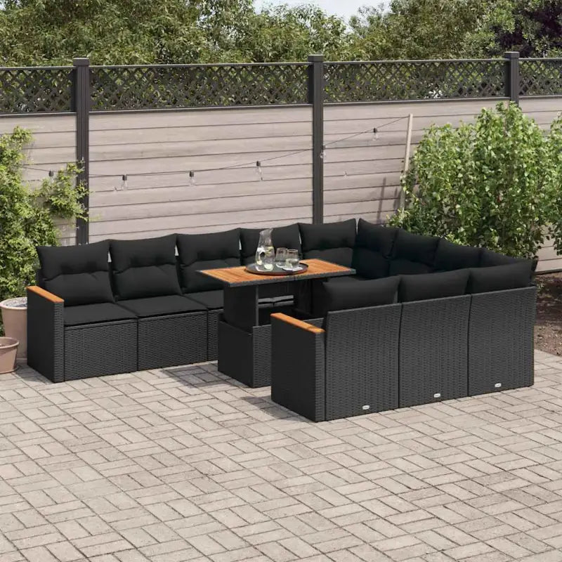 Zwart loungeset met gepoedercoat staal en waterdichte tas voor buiten - Zwart - Tuinsets
