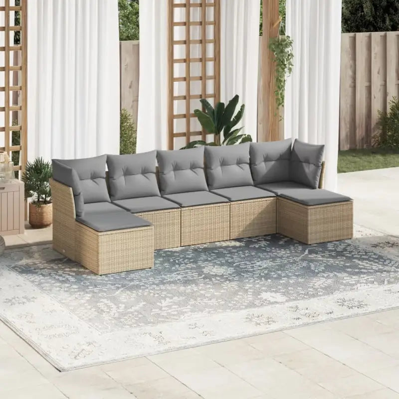 Zwart loungeset met waterdichte tas en gepoedercoat staal afmetingen - Beige en grijs / Zonder tafel - Tuinsets