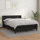 Zwart materiaal bed met schuim vulling en ideale afmetingen - Zwart / 140 x 190 cm / knoppwn - Bedden & bedframes