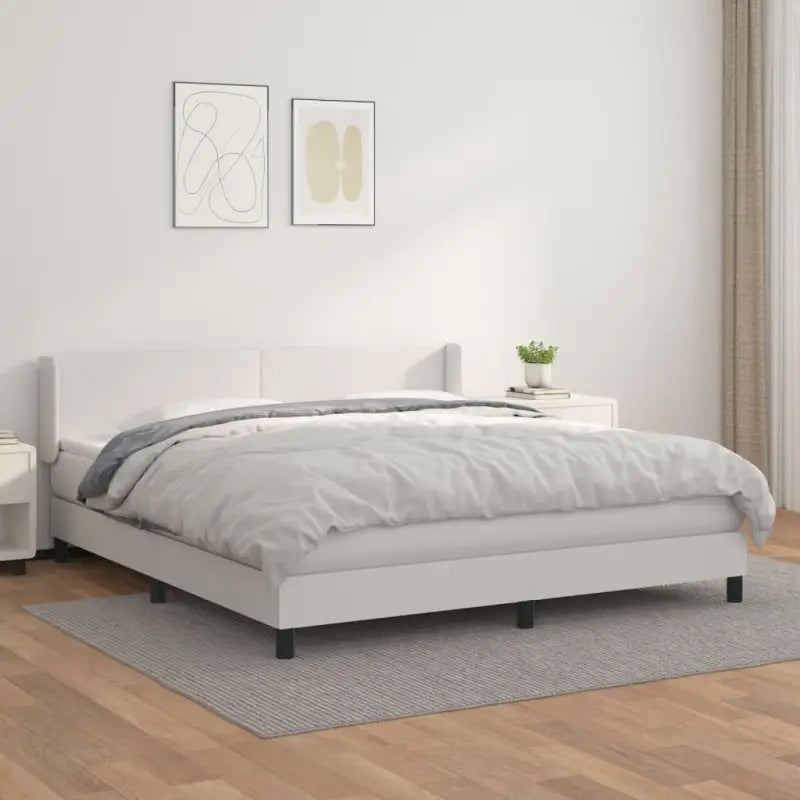 Zwart materiaal bed met schuim vulling en ideale afmetingen - Wit / 180 x 200 cm / Effen ontwerp - Bedden & bedframes