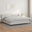 Zwart materiaal bed met schuim vulling en ideale afmetingen - Wit / 200 x 200 cm / knoppwn - Bedden & bedframes