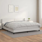 Zwart materiaal bed met schuim vulling en ideale afmetingen - Wit / 200 x 200 cm / Effen met spijkers - Bedden &