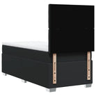 Zwart materiaal boxspringbed met hoogte verstelbaar en schuim afmetingen - enkele maat / knoppwn - Bedden & bedframes