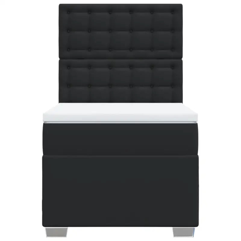 Zwart materiaal boxspringbed met hoogte verstelbaar en schuim afmetingen - enkele maat / knoppwn - Bedden & bedframes