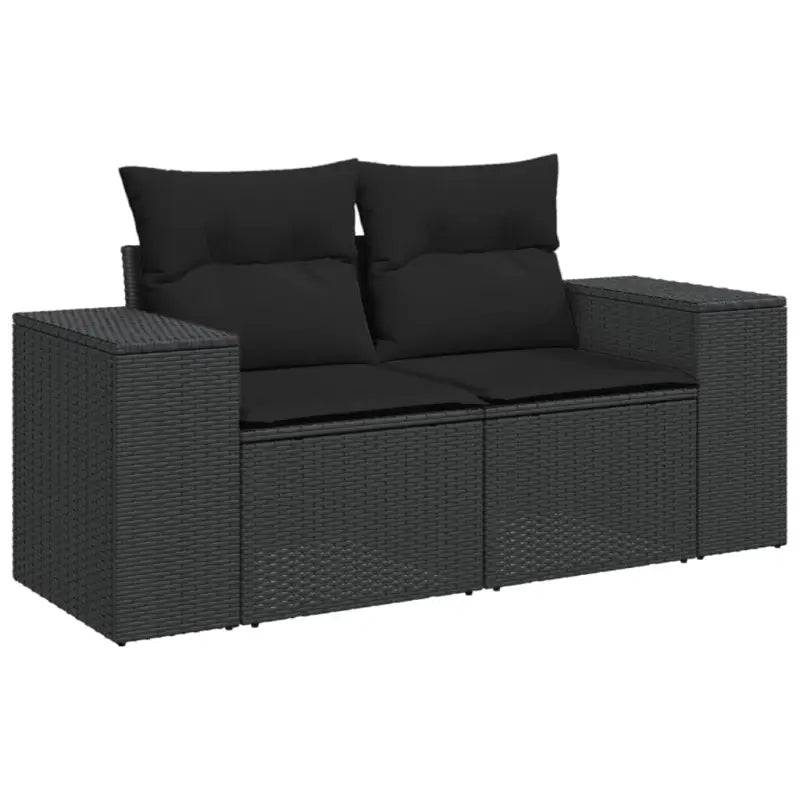 Zwart materiaal loungeset met gepoedercoat staal afmetingen voor tuinvelden - Tuinsets