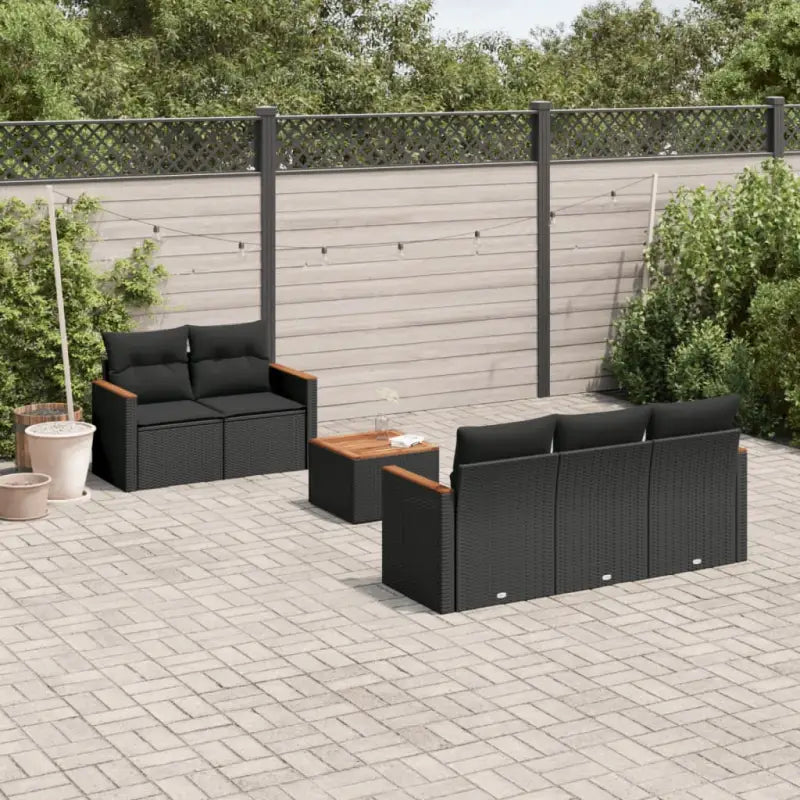 Zwart materiaal loungeset met gepoedercoat staal en afmetingen voor tuin - Tuinsets