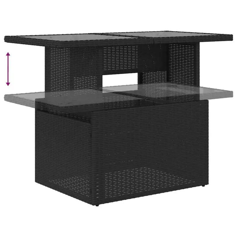 Zwart materiaal loungeset met gepoedercoat staal en afmetingen voor tuin - Tuinsets