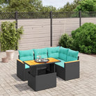 Zwart materiaal loungeset met gepoedercoat staal en comfortabele afmetingen - Zwart / zonder opbergruimte - Tuinsets