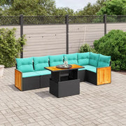 Zwart materiaal loungeset met gepoedercoat staal en comfortabele afmetingen - Zwart - Tuinsets