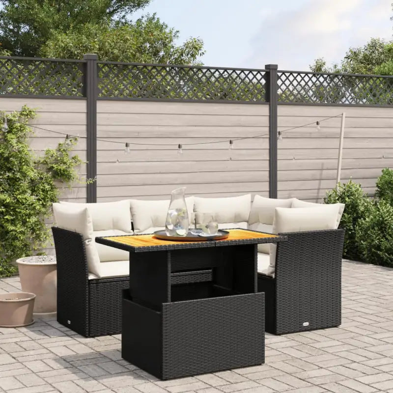 Zwart materiaal loungeset met gepoedercoat staal en perfecte afmetingen - Tuinsets