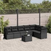 Zwart materiaal loungeset met gepoedercoat staal en poly rattan - Tuinsets