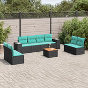 Zwart materiaal loungeset met gepoedercoat staal en ruime afmetingen - Tuinsets