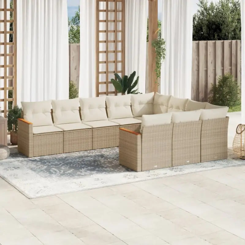 Zwart materiaal loungeset met gepoedercoat staal en waterdichte tas - beige en crèmekleurig / Zonder tafel - Tuinsets