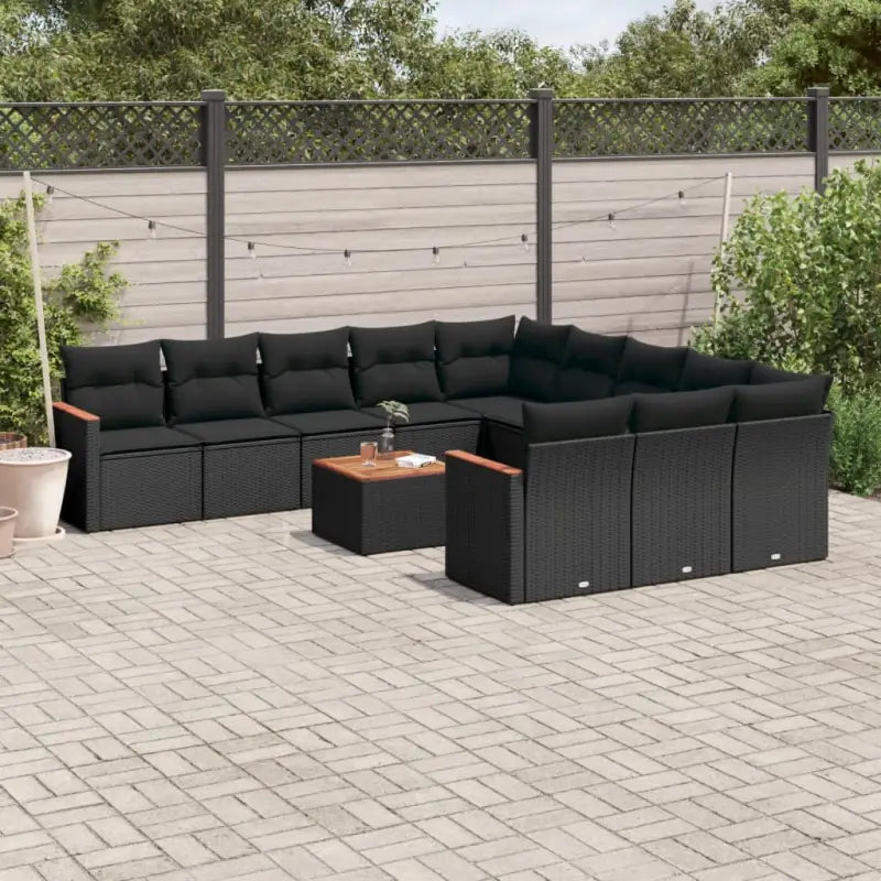 Zwart materiaal loungeset met gepoedercoat staal en waterdichte tas - Zwart / Met tafel - Tuinsets