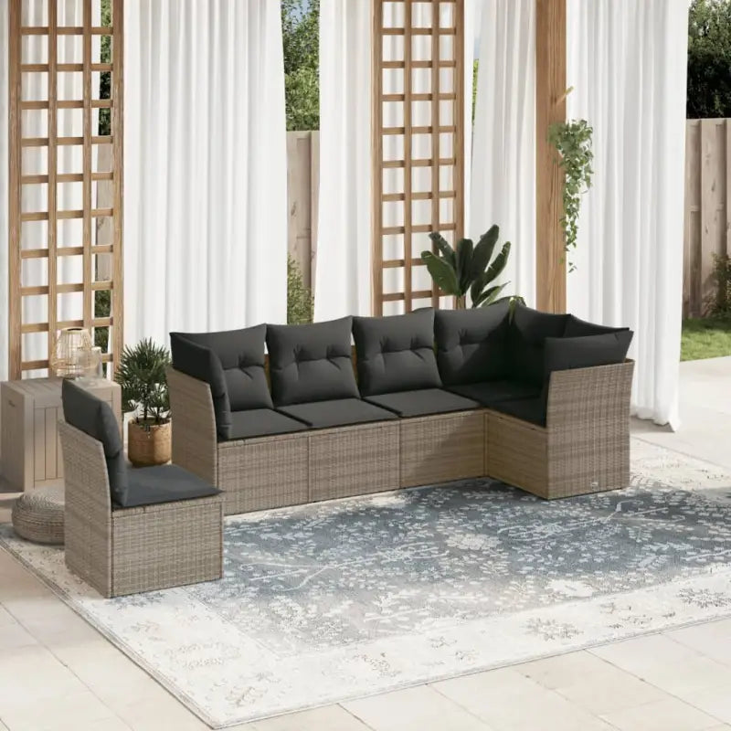 Zwart materiaal loungeset met gepoedercoat staal en waterdichte tas - Grijs / Zonder tafel - Tuinsets