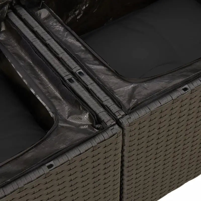 Zwart materiaal loungeset met gepoedercoat staal voor buitencomfort - Tuinsets