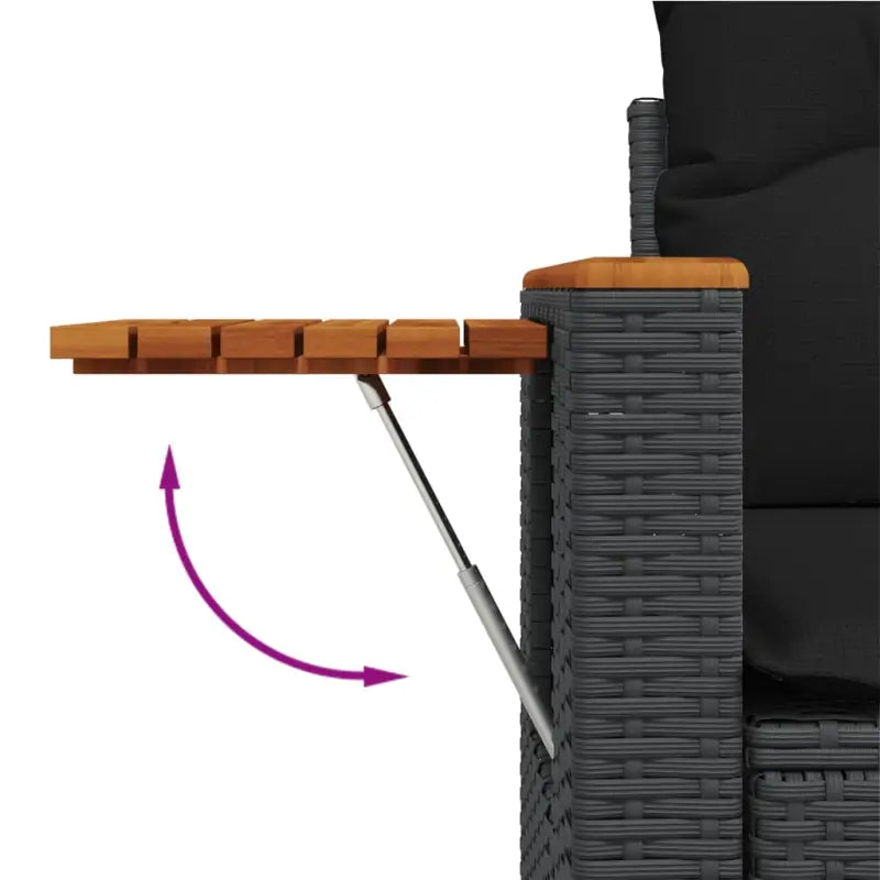 Zwart materiaal loungeset met gepoedercoat staal voor buitenplezier - Tuinsets