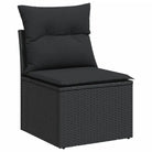 Zwart materiaal loungeset met gepoedercoat staal voor je tuin of terras - Tuinsets