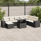 Zwart materiaal loungeset met gepoedercoat staal voor tuin of terras - Zwart en crème / met opbergruimte - Tuinsets