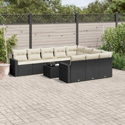 Zwart materiaal loungeset met gepoedercoat staal voor tuin of terras - Tuinsets