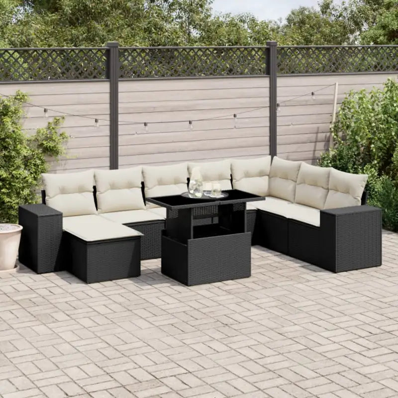 Zwart materiaal loungeset met gepoedercoat staal voor tuin of terras - Tuinsets